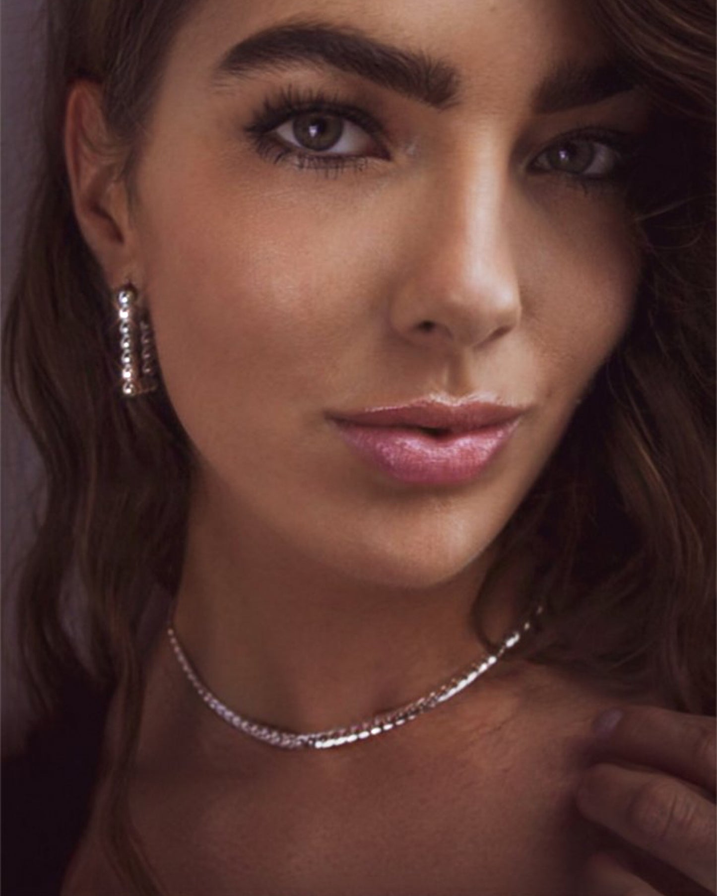 Square Dotted Hoops Silver