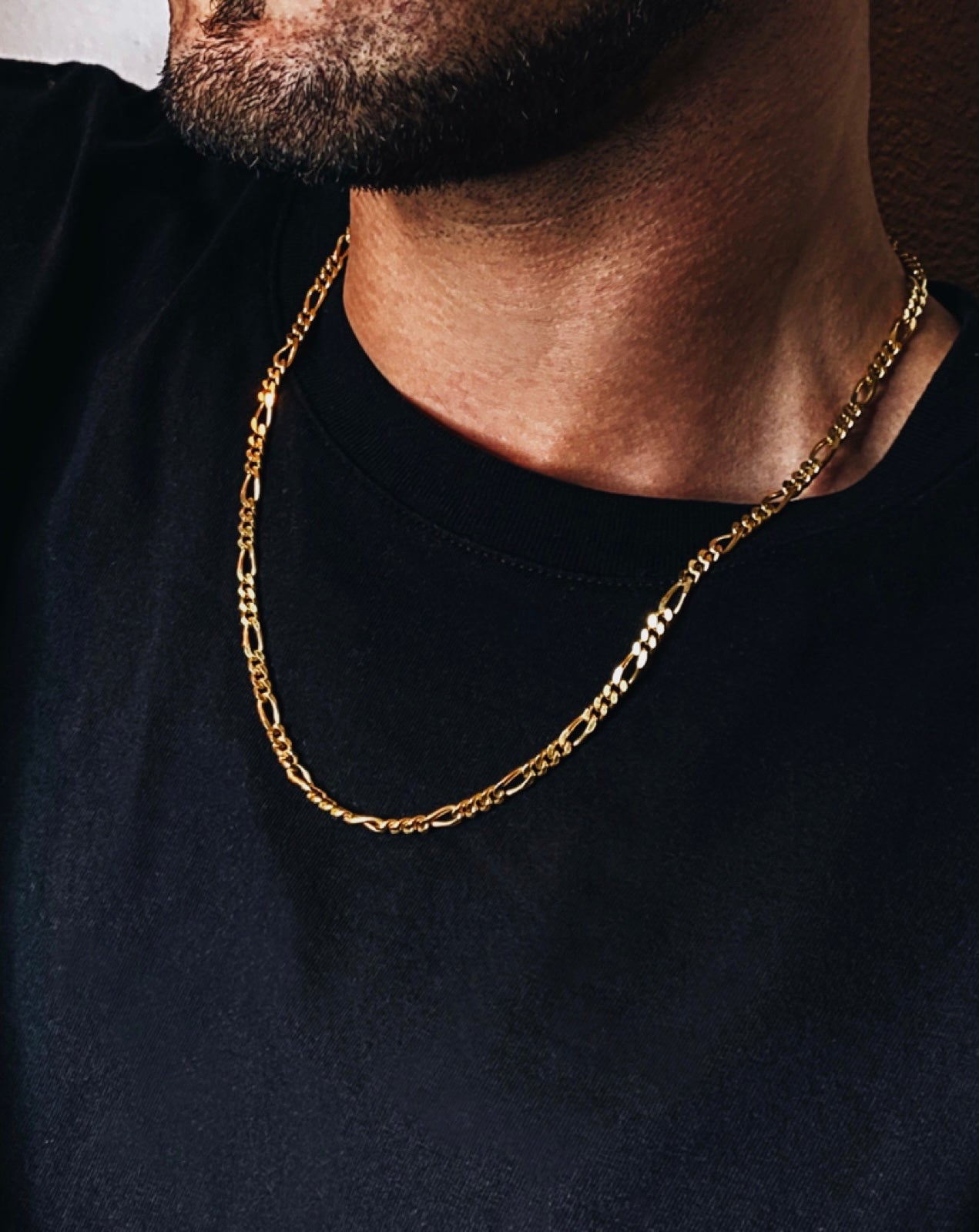 3mm Figaro Gold Figaro Chain With Pendant 18k Gold Figaro Chain
