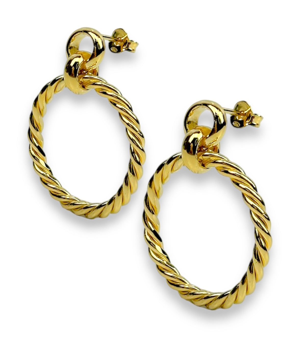 Rope Hoop Earrings Gold