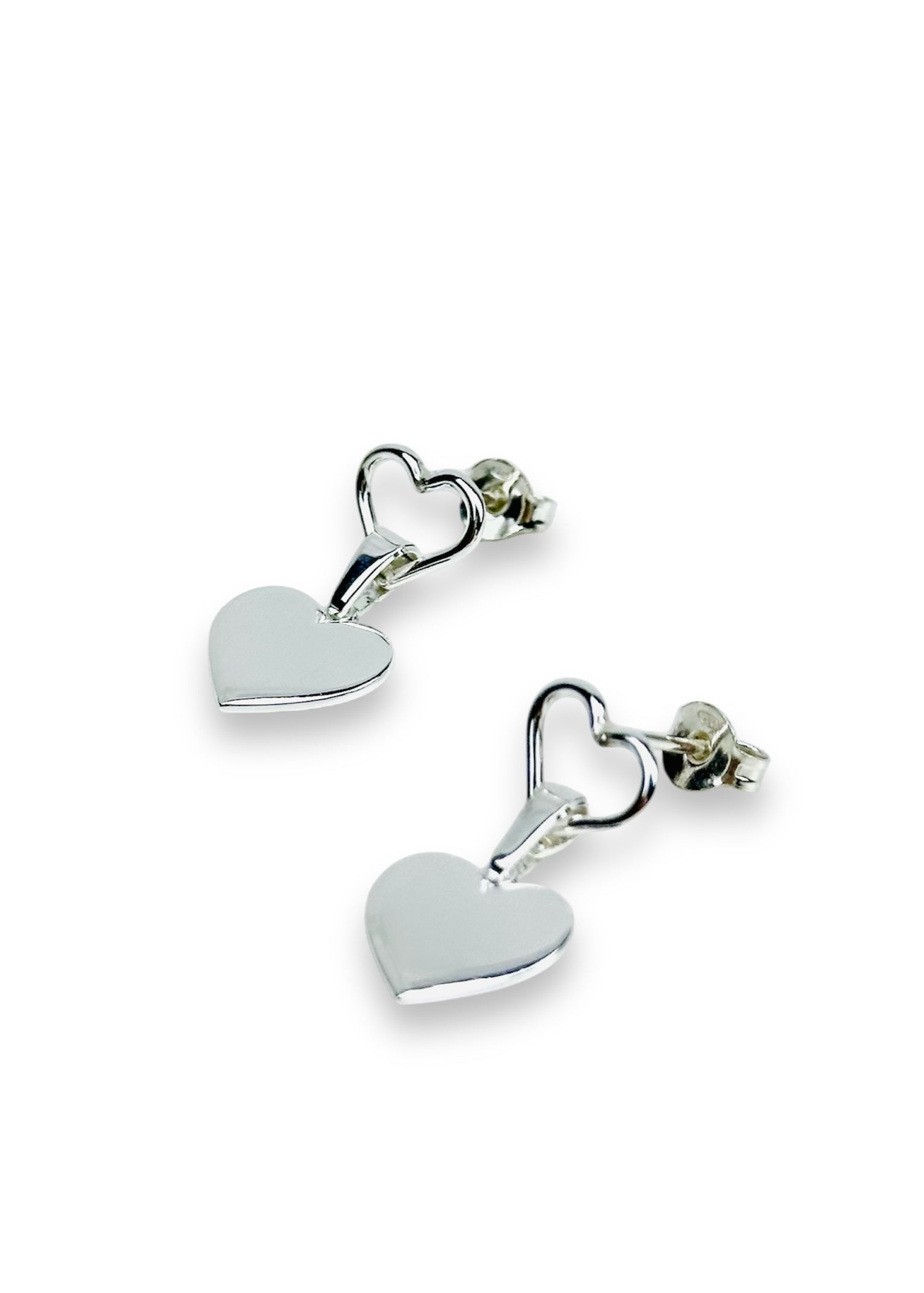 Heart Earrings Silver – falchi-jewelry