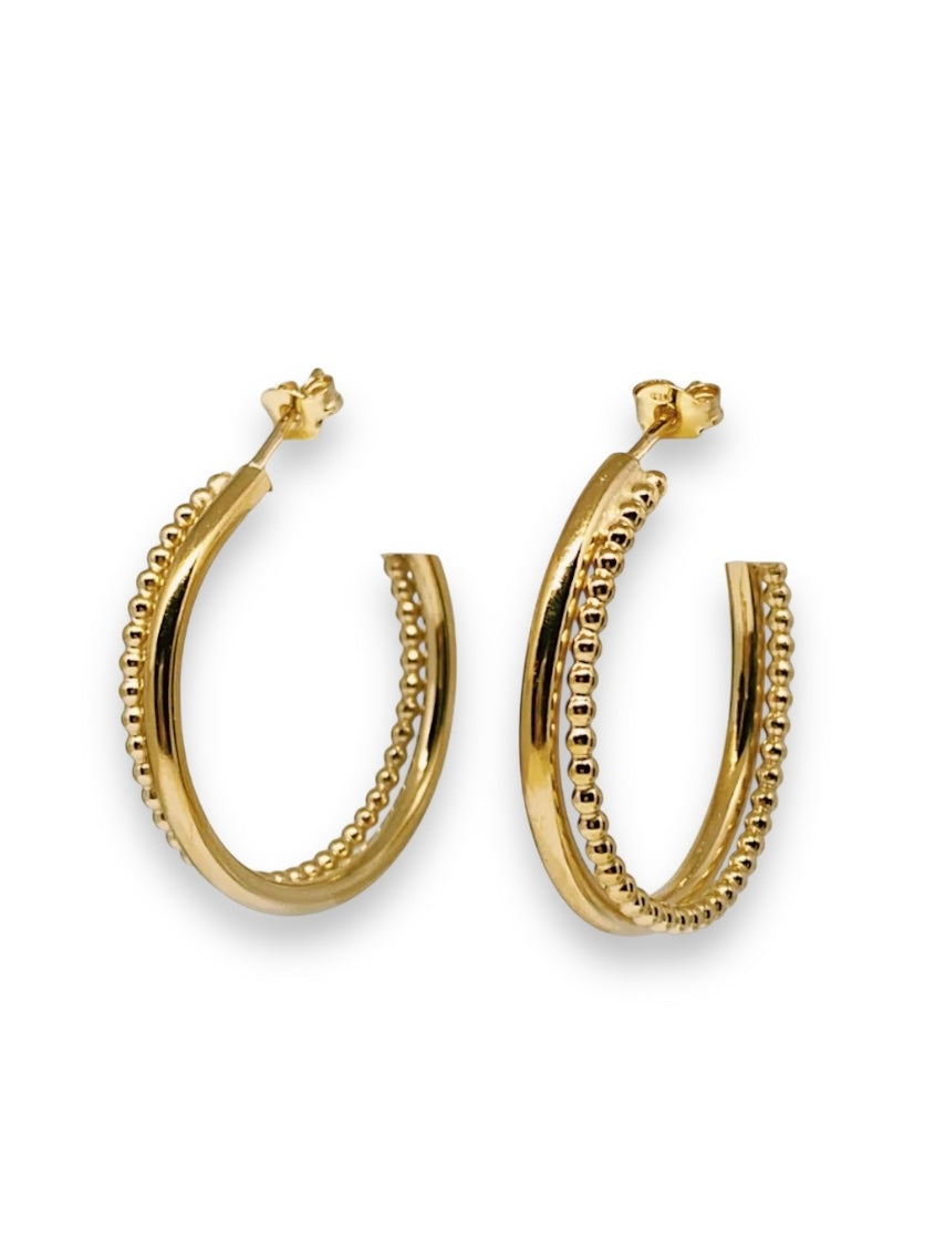 Half Dotted Earrings Gold