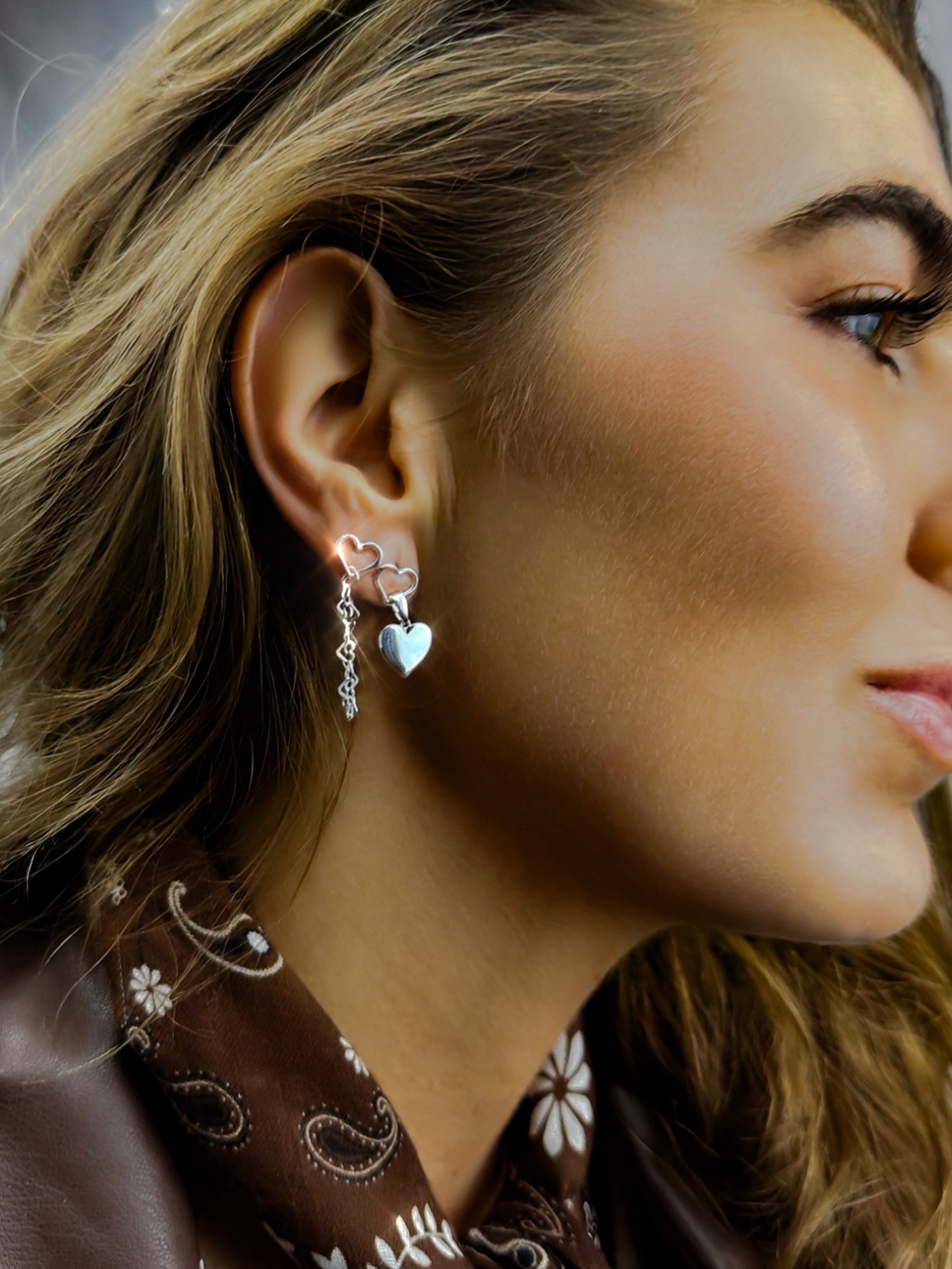 Heart Earrings Silver – falchi-jewelry