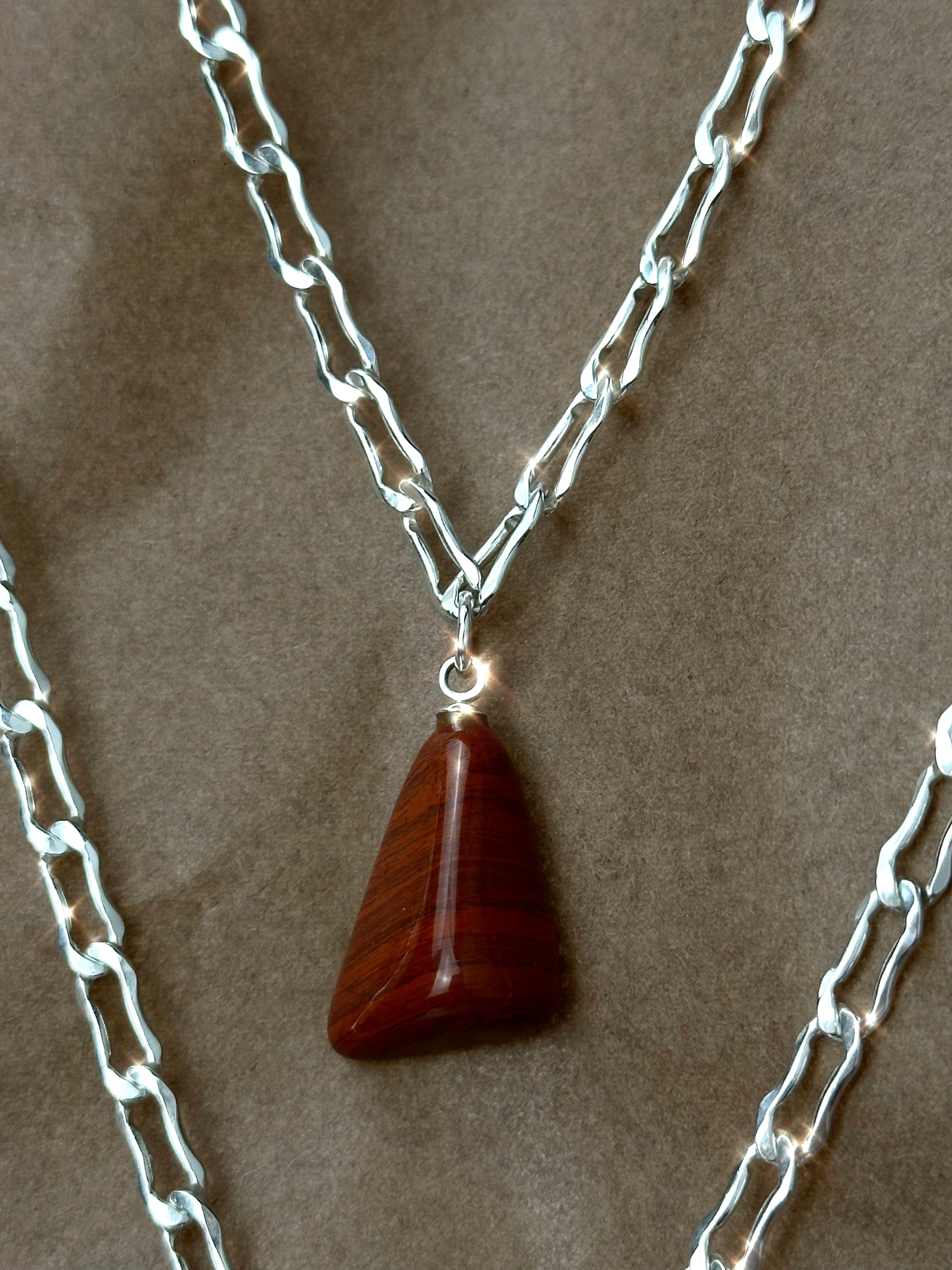 Red Jasper Necklace Silver – falchi-jewelry