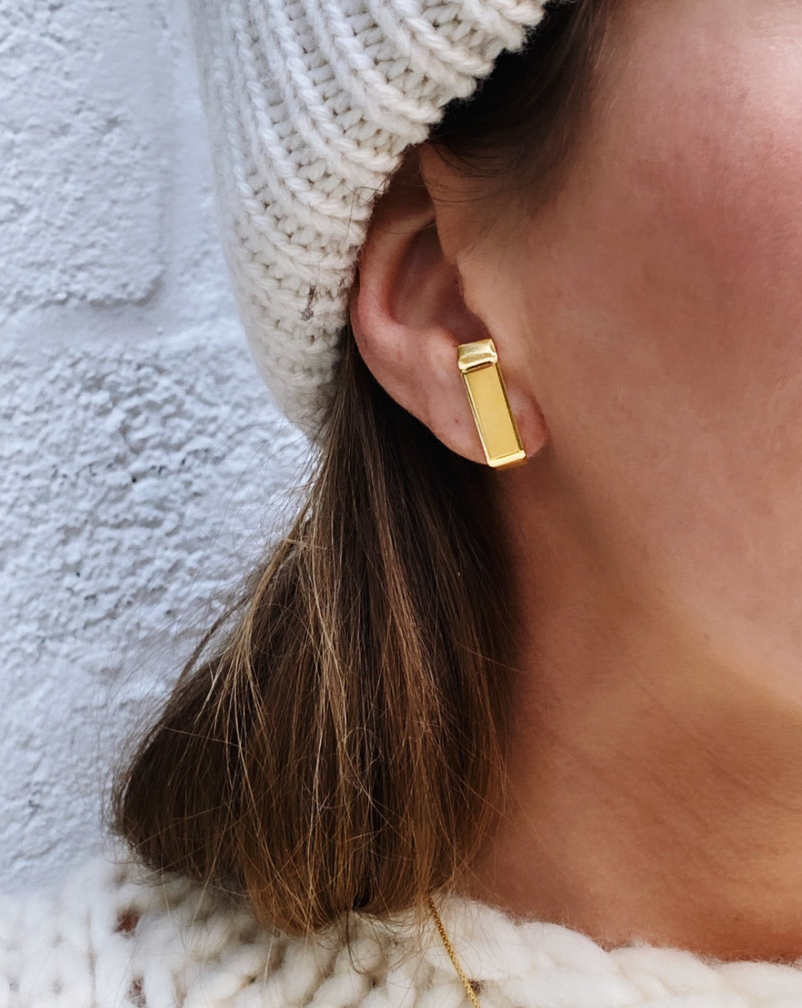 Gold Bar Earring