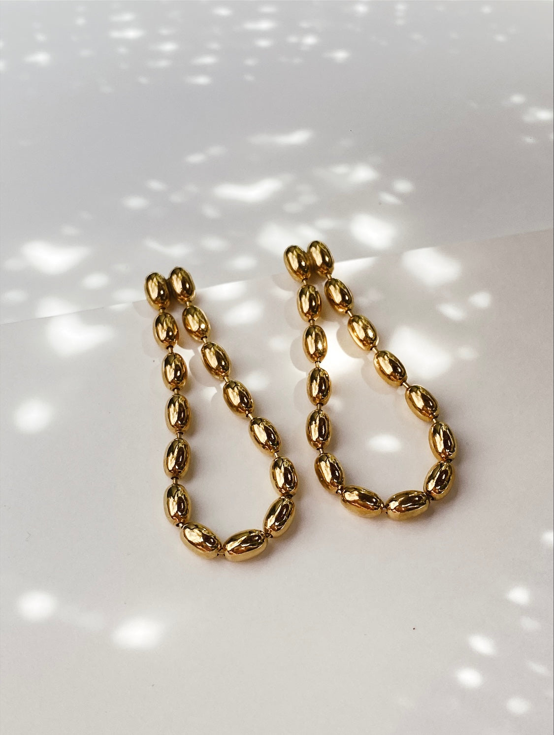 Olive Drop Earrings L Gold